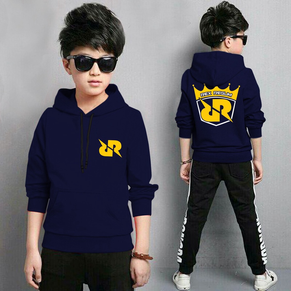 Jaket Anak Laki Laki/Jaket Anak Terbaru/Hoodie Anak RRQ Anak Gaming Bahan Fleece Tebal 4-11 TAHUN