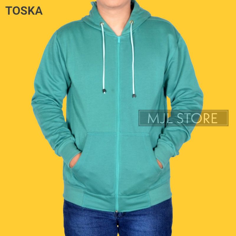 (promo) Jaket zipper polos L,XL,XXL toska pria wanita mjl store