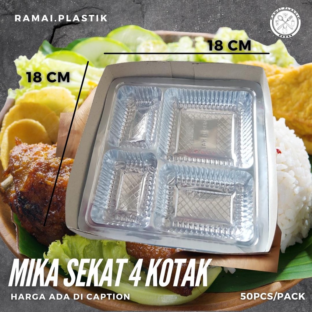 

Mika dus sekat 4 uk 18x18 untuk dalaman dus katering isi 50lembar/pack KOTAK