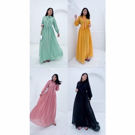 Dress Fashion Muslim Maxi Long Dres Gamis Wanita Korea Terbaru