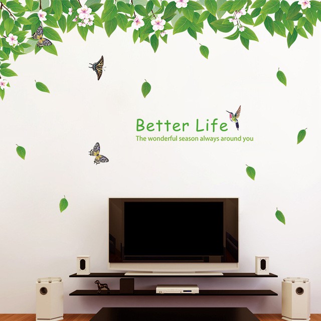 Reliza Wall Sticker Better Life Renda Hijau Stiker Dinding Hanging LDR8285