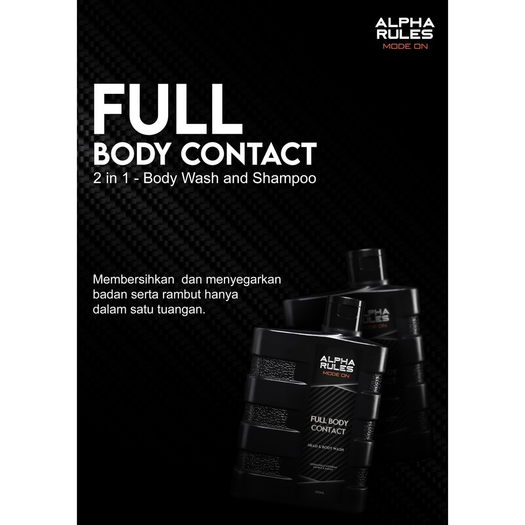 Alpha Rules Full Body Contact 250ml Body Wash &amp; Shampoo Male Cleaner