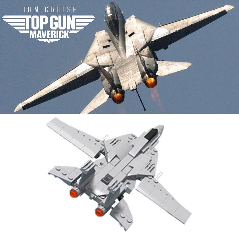 Top Gun Military 202pcs F14 Pesawat Tempur Model Blok Bangunan Mainan Edukasi Anak