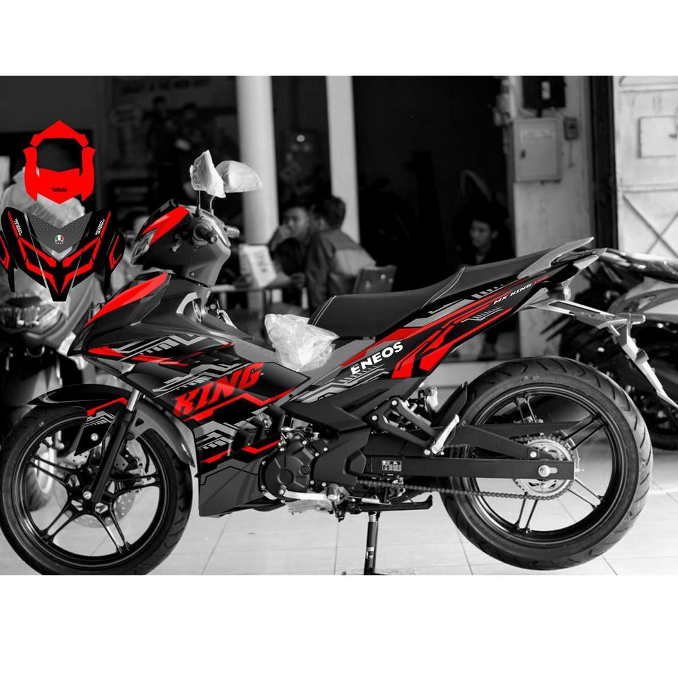 trend_ Decal MX King 150 PREMIUM Grafis Black Orange full body super glossy trend_