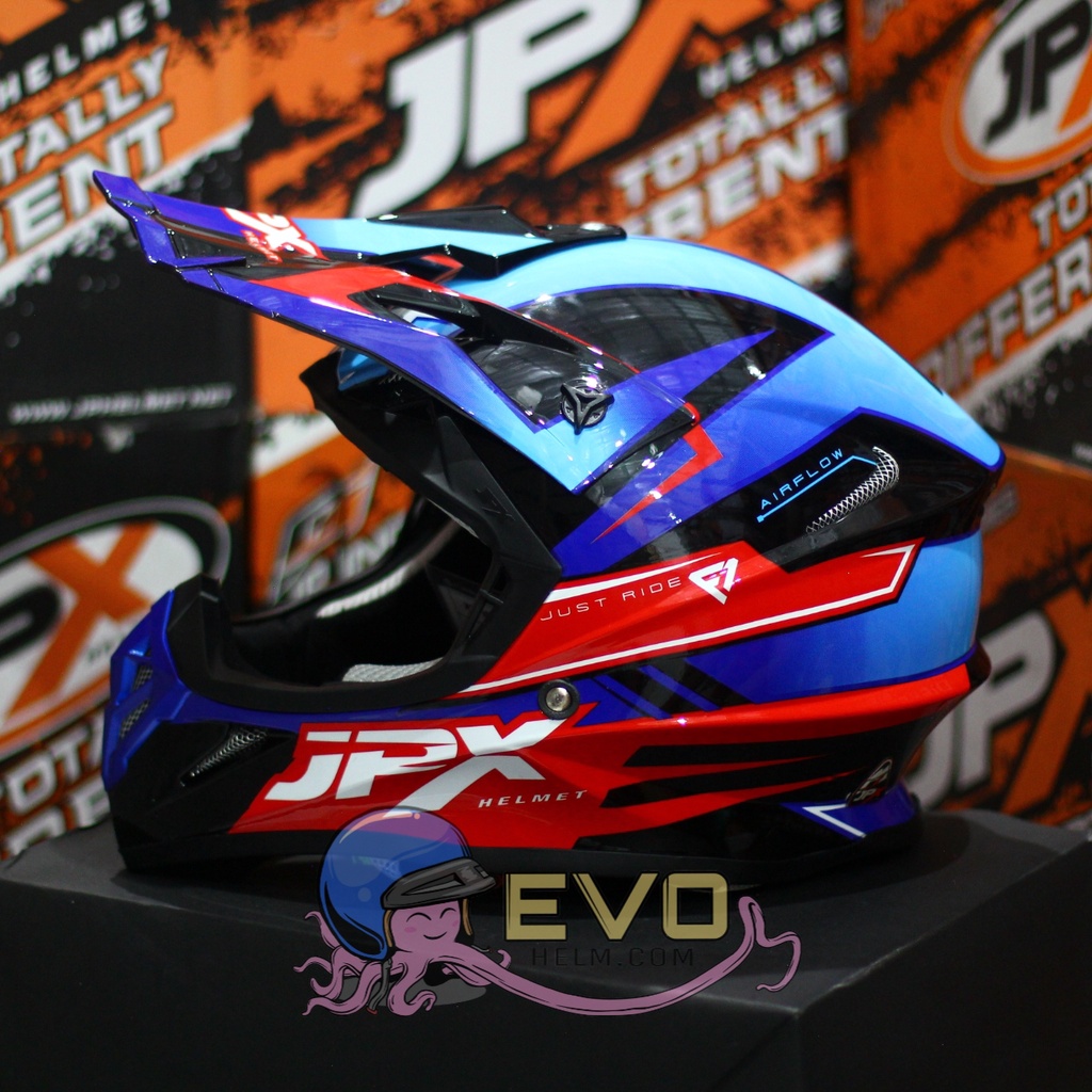 HELM JPX CROSS_FOX1 SERI X36 - SUPER BLACK + GOOGLE SNAIL (ONGKIR 2 KG) JPX X36 SUPERBLACK ORIGINAL HELM JPX CROSS X36 HELM JPX TERBARU