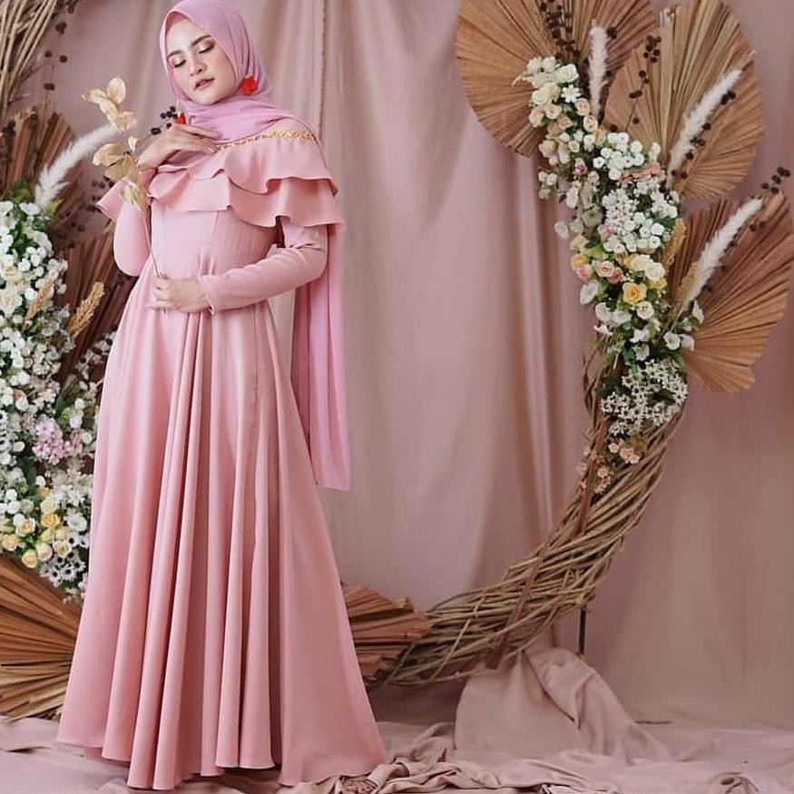 ✰ Zakira Dress Muslim Syari Gamis Wanita Muslim Terbaru Baju Gamis Dewasa Remaja Kekinian ✭