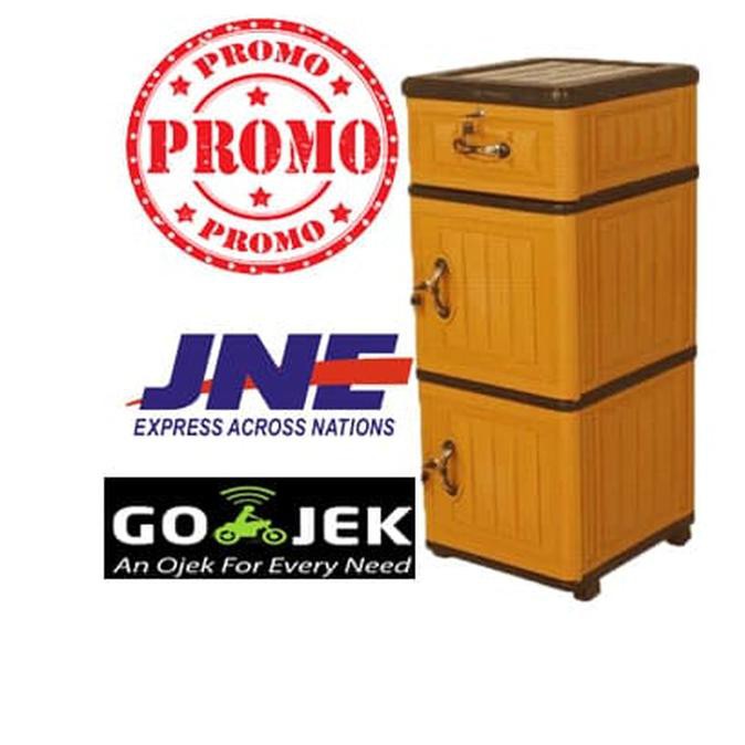 (Promo) Murah Lemari Plastik / Drawer / Rak Plastik / Excel 2 Pintu + 1 Laci