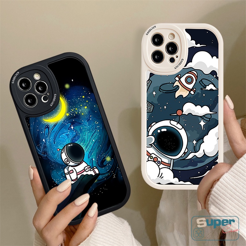 Casing Redmi 12C A1 9A 10A 10C 10 9 9T 9C NFC Redmi Note10 10s Note 11 11Pro 8 9 9s 11s Note 9 10Pro MI POCO F4 X3 M3 NFC Kartun Trendy NASA Star Astronot Soft TPU Cover