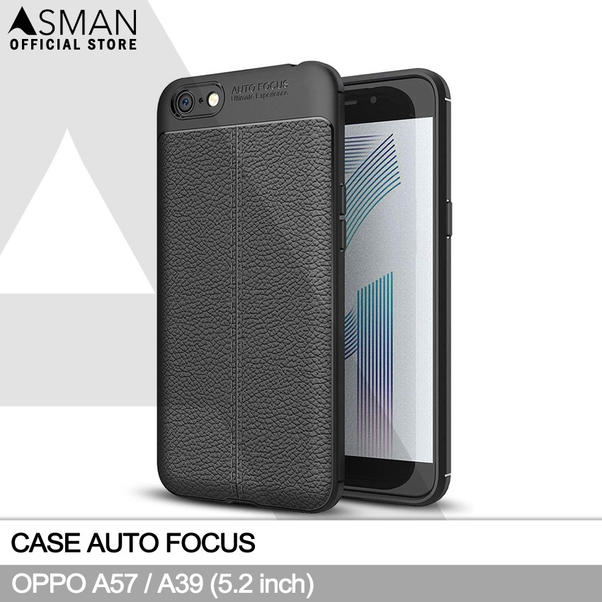 Auto Focus OPPO A57 / A39 (5.2&quot;) | Soft Case Leather Premium - Hitam