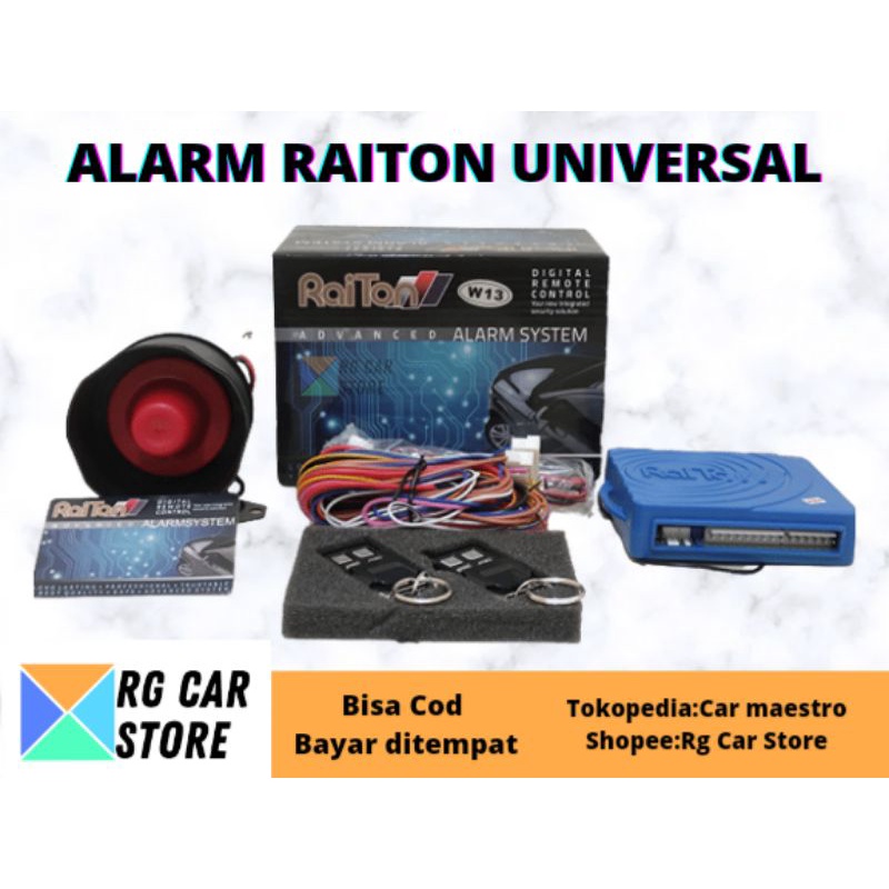 ALARM MOBIL MEREK RAITON ORIGINAL GARANSI 1 TAHUN  UNIVERSAL