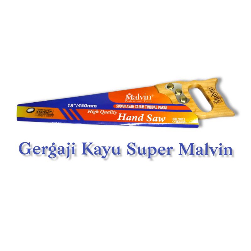 Gergaji Super Cut Malvin Gagang Kayu / Gergaji Kayu Kualitas Super / Gergaji Kayu Premium / Gergaji Kayu Gagang Kayu Terbaik