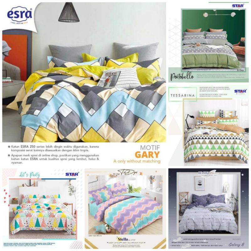 Sprei Katun Anti Geser Motif Pentagon Heksagon Kotak Garis Stripes Seprei Katun Star Homemade Shopee Indonesia