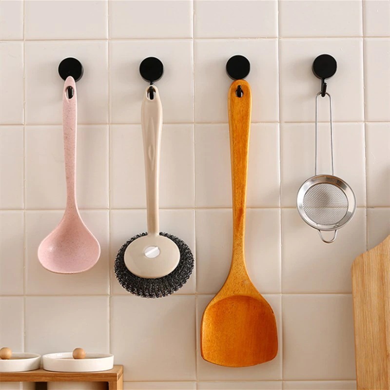 Gantungan Kunci Ruang Tamu Dapur Mini Hook Wall Hanger Adhesive Mini Warna Warni Hitam Putih Kuning Pink Merah Biru Muda Tua [1 PCS]