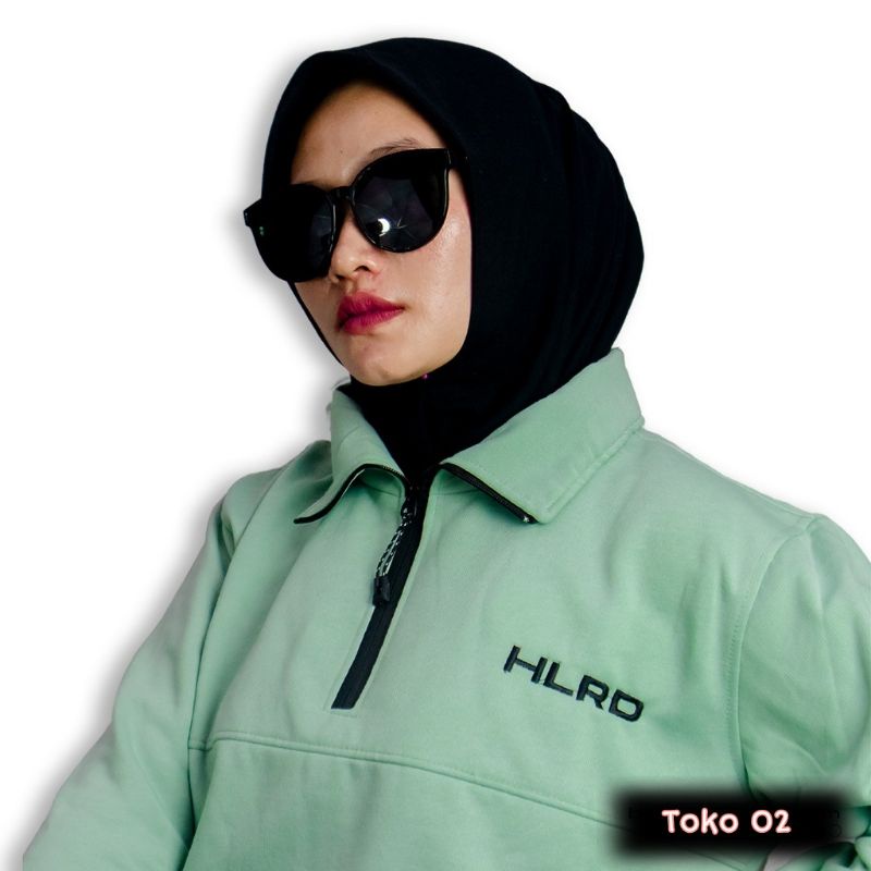 HLRD Turtleneck Zipper  - Jaket Turtleneck Pria Wanita Leher Tinggi Rib Premium