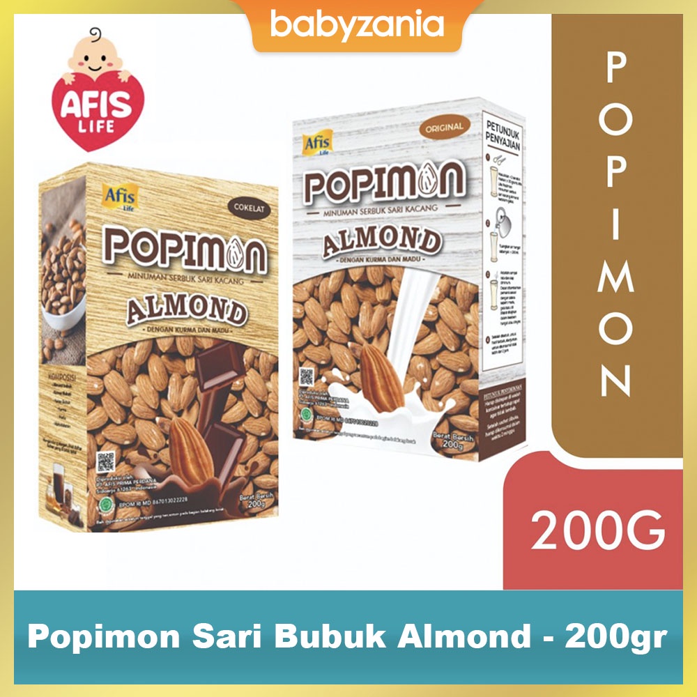 Afis Life Popimon Sari Bubuk Almond Minuman Kesehatan 200 gr