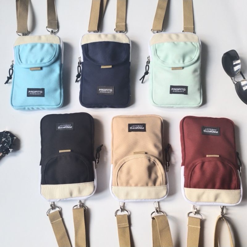 Tas Selempang Handphone Kanvas Profito / Clio Sling bag Kecil Profito / Sling Phone