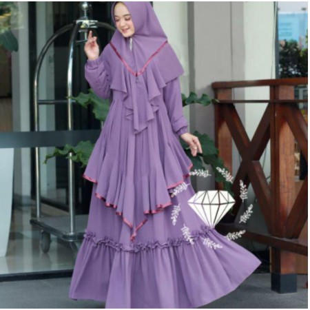 Baju Gamis Muslim Terbaru 2021 Model Baju Pesta Wanita kekinian Bahan Katun Kekinian ABG setelan