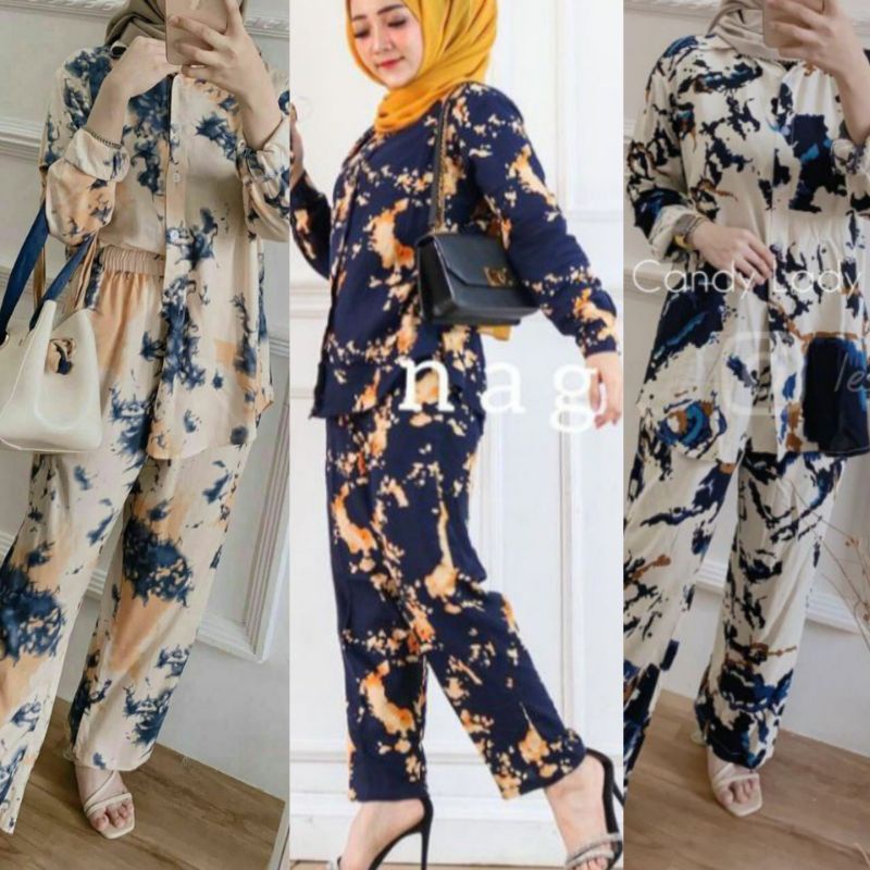 SETELAN RAYON VISCOSE OUTWEAR DAUN DIAMORE.GROSIR FELLO ONESET/ SHAKIRA ONE SET/ ONE SET