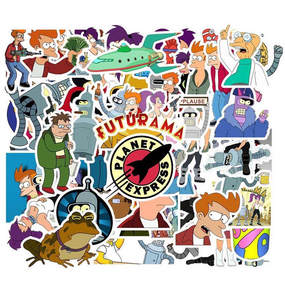 Agustina Terbang a Futurama Anime Decals Turanga Leela 50pcs/pack Scrapbooking Gitar Koper Graffiti Stiker Aloa Mars Stationery Sticker Anime Stiker