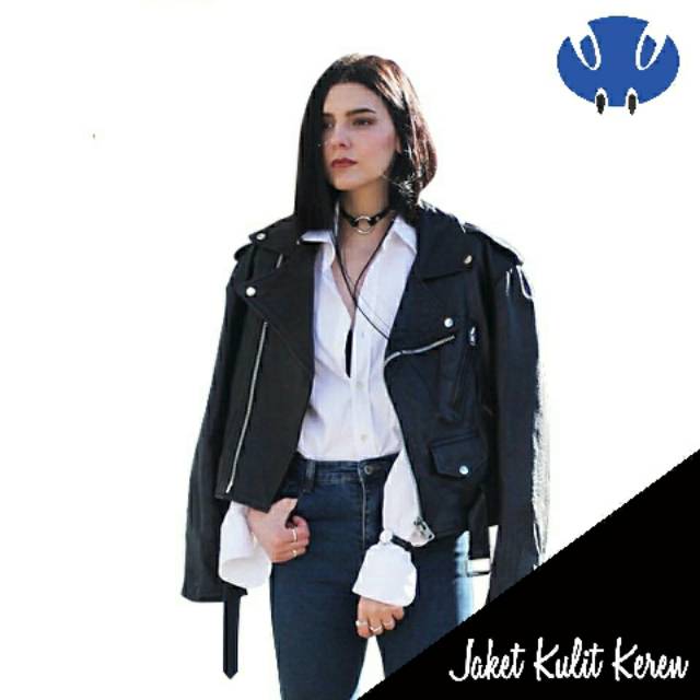 Jaket Rock N Roll Wanita / Jaket Semi Kulit Wanita