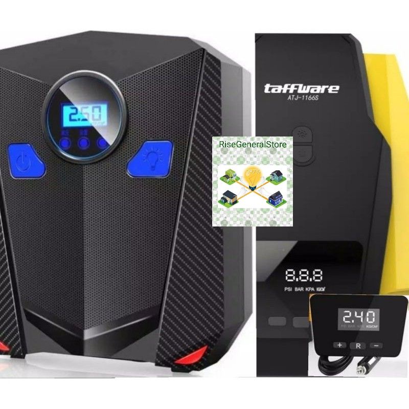 Taffware Pompa Ban Mobil Motor Sepeda Elektrik/Aikezi/Rundong Tire Inflator 150/50PSI adaptor Compre