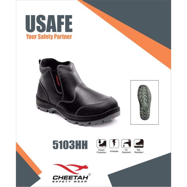 Sepatu safety cheetah 5103 HH / Sepatu Kerja Cheetah 5103 Hitam / Safety Shoes Original Murah Merk C