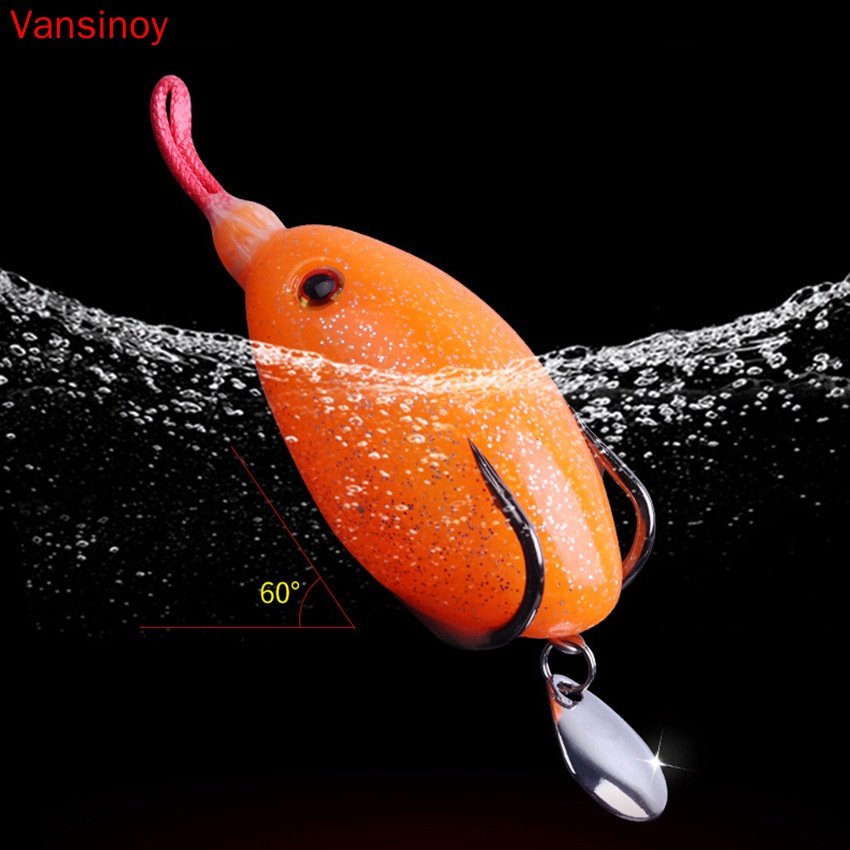 Umpan Casting  6cm/13g Soft Frog Lure Bait Bentuk Katak Ukuran Dengan Kail