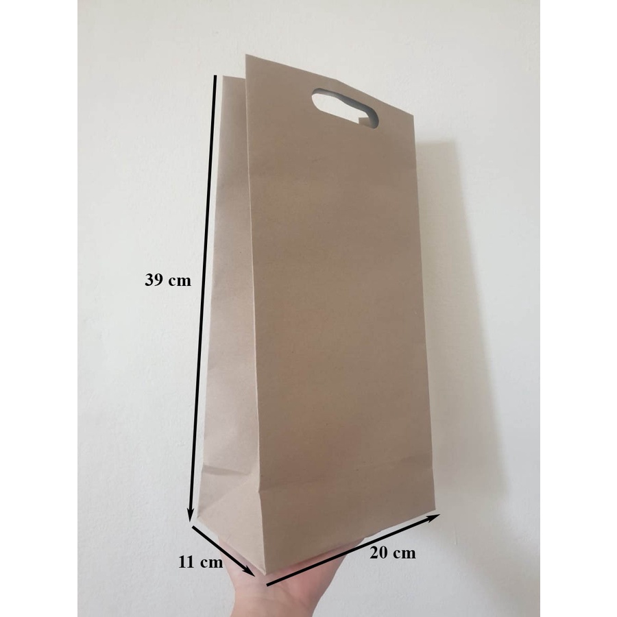 PAPER BAG POLOS KRAFT - TANPA TALI HAMPERS - 20 x 11 x 39