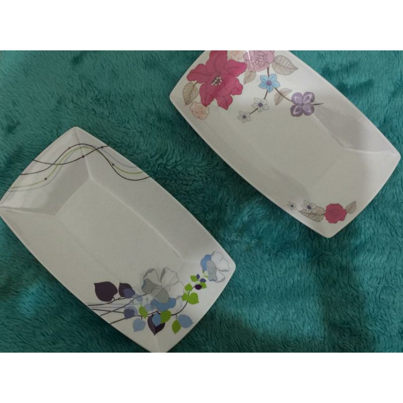 Jual Piring Kotak Melamin / Piring motif kotak / Piring Melamin Persegi