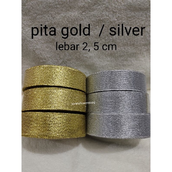 PITA GOLD SILVER  LEBAR 4 CM ISI 20 YARD