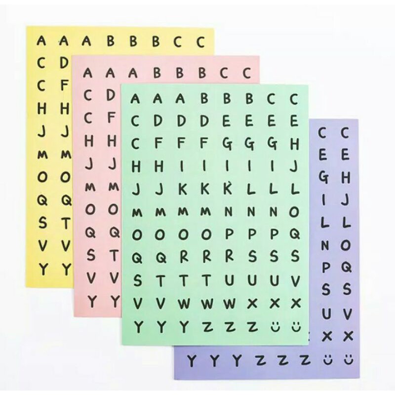 

Sticker huruf/angka warna warni lucu murah