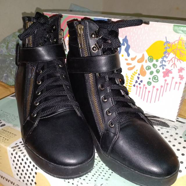 Boots Wedges Black, Size 36 By Adorable Projects
