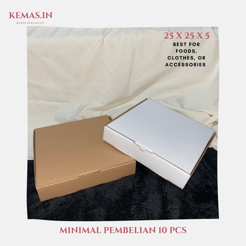 

Kardus 25x25x5 cm | dusbox dus packing kardus box Die Cut & Easy Usage | Box Pizza
