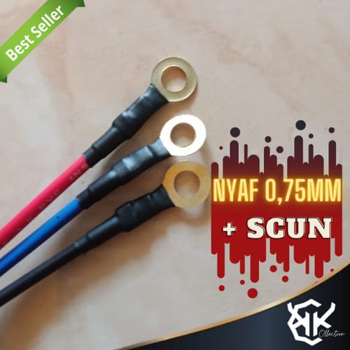 Kabel Grounding NYAF 0.8mm Plus 2 Scun Kabel Negatif Positif Nyaf 0.8mm