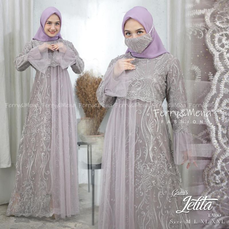 Realpict gamis jelita//gamis tulle terbaru//gamis kekinian