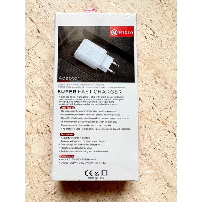 MIXIO - KS-01 USB Adaptor SUPER Fast Charger 3.1A Qualcomm