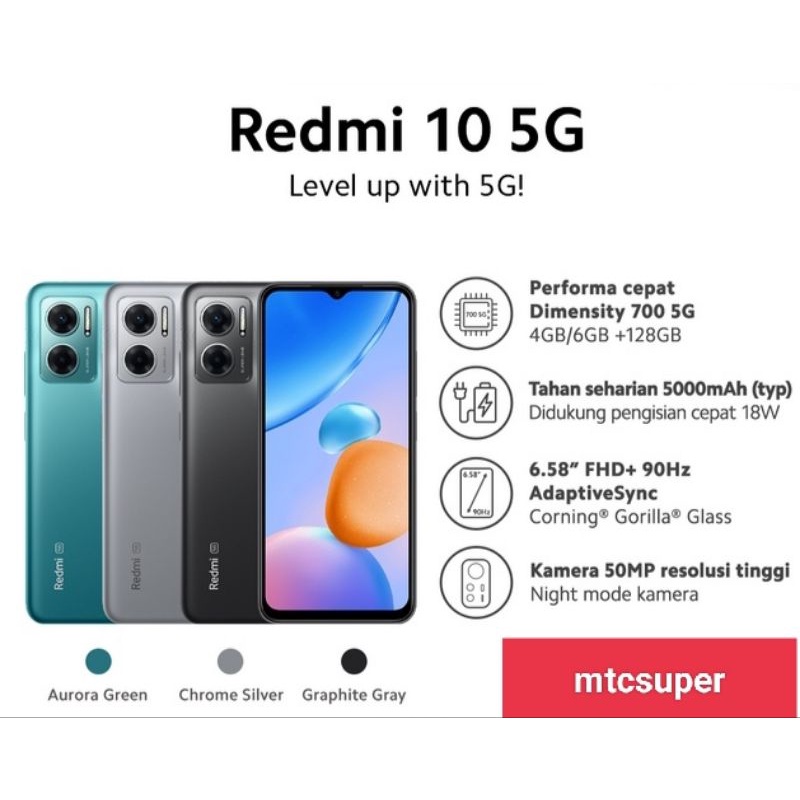 REDMI 10 5G 4/128 | 6/128 GARANSI RESMI