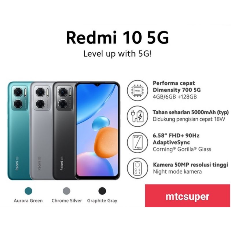 REDMI 10 5G 4/128 | 6/128 GARANSI RESMI