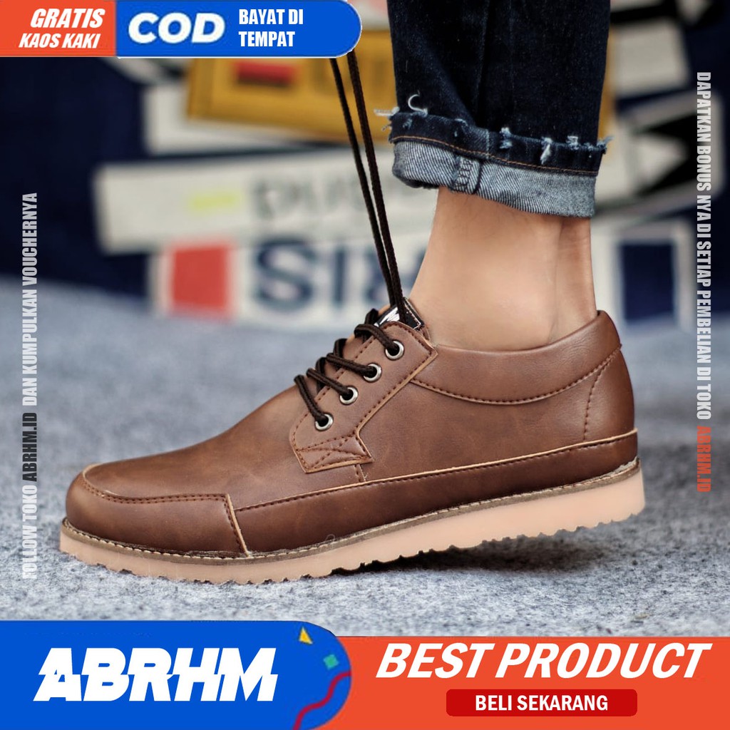 ABRHM X TARANTULA Sepatu Kasual Pria Sepatu Pria Casual Kulit Pu Sepatu Kerja Cowok/Cowo Ori Sepatu Semi Formal Kuliah Kondangan Gaya keren Kekinian Murah Terlaris