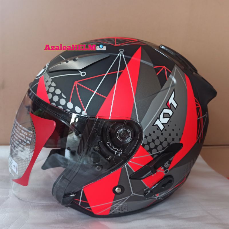 helm KYT GALAXY SLIDE / GALAXY FLAT R MOTIF SERI#6 Black Orange Doff