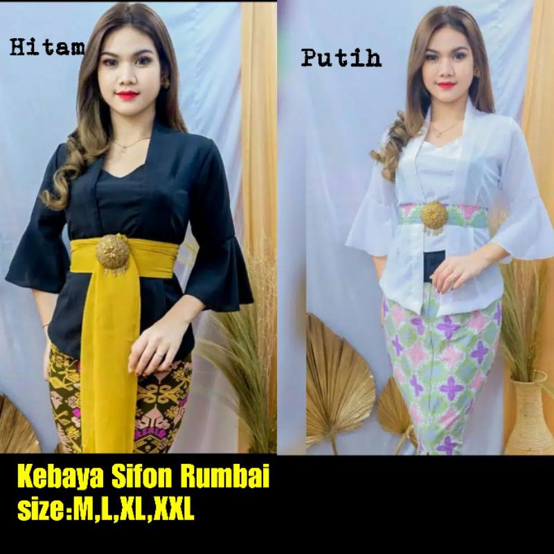 Kebaya Sifon Rumbai/kebaya polos /kebaya murah/kebaya Bali/ kebaya sifon