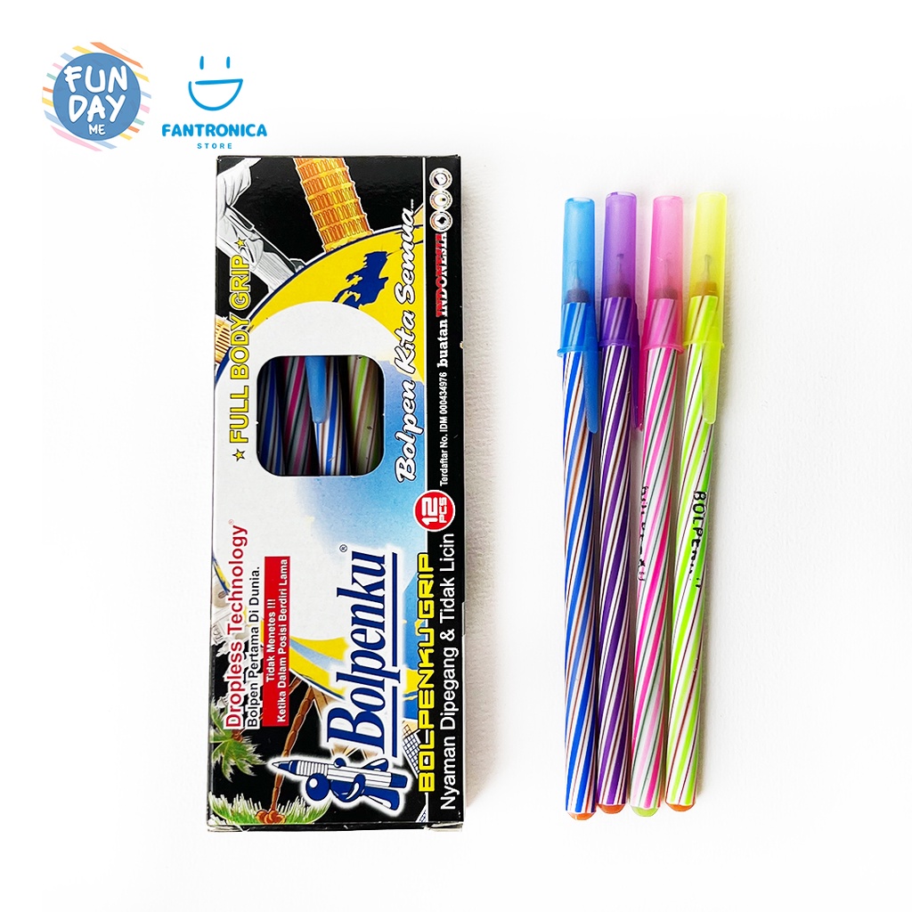 

Bolpenku pulpen ulir buatan Indonesia Tinta HITAM isi 12pcs