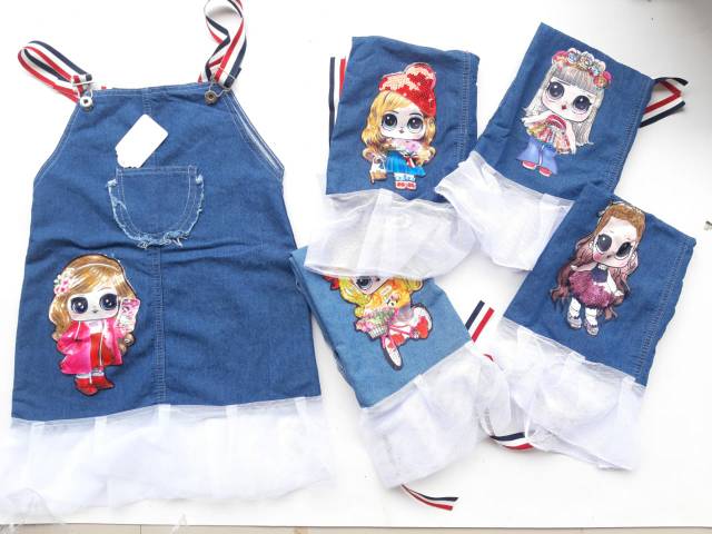 SALE Overall Jeans LOL LED 1 - 12 tahun