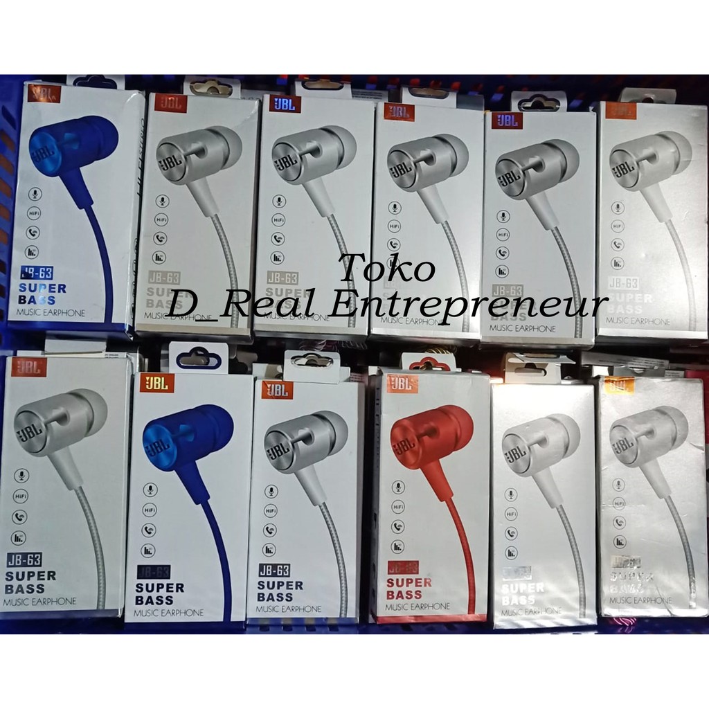 Headset JB63 / PM06 Universal Earphone Bass (musik + telepon}