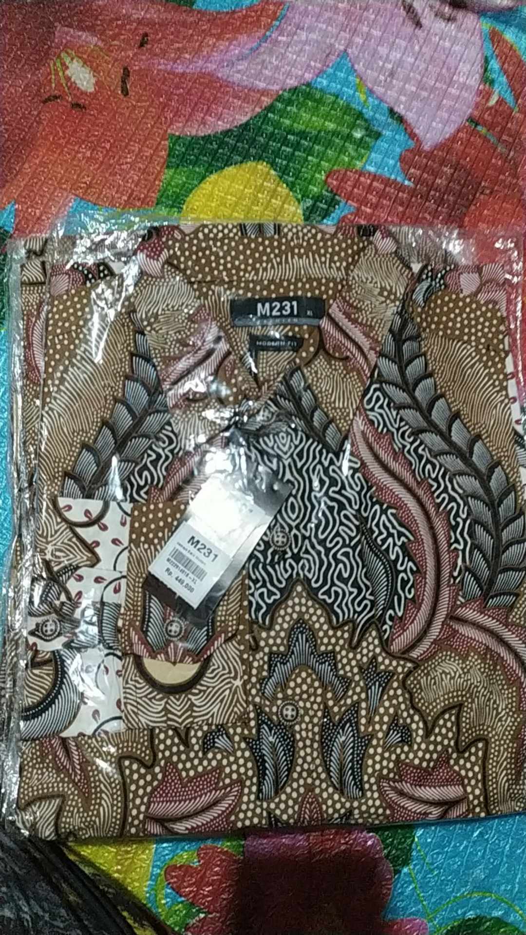M231 Kemeja Pria Batik Panjang Coklat 1491b