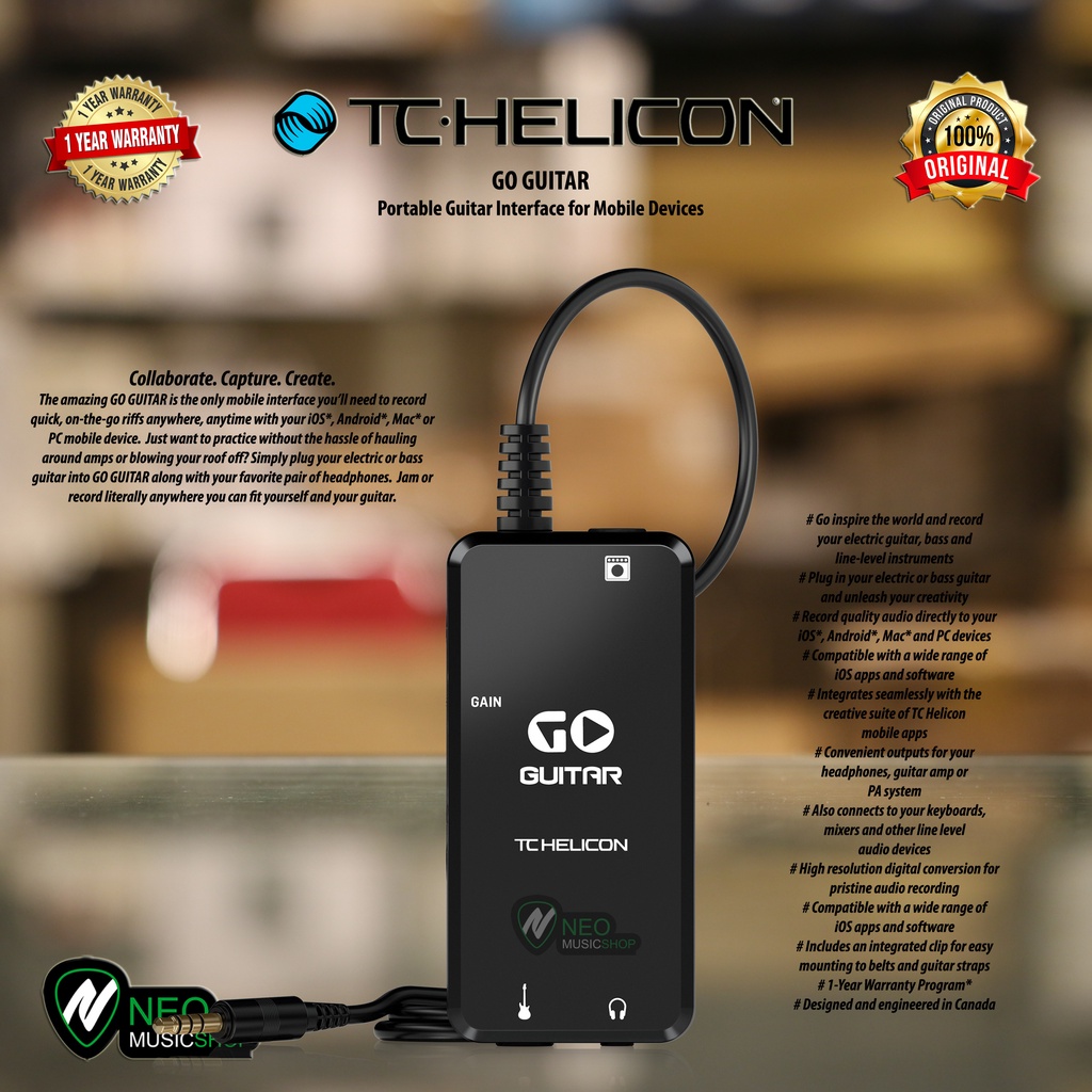TC HELICON GO GUITAR Portable Guitar Interface for Mobile Devices