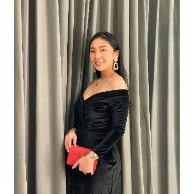 SELLO LONG DRESS BLUDRU/LONG DRESS VELVET/LONG DRESS PARTY/LONG DRESS CASUAL/LONG DRESS CANTIK