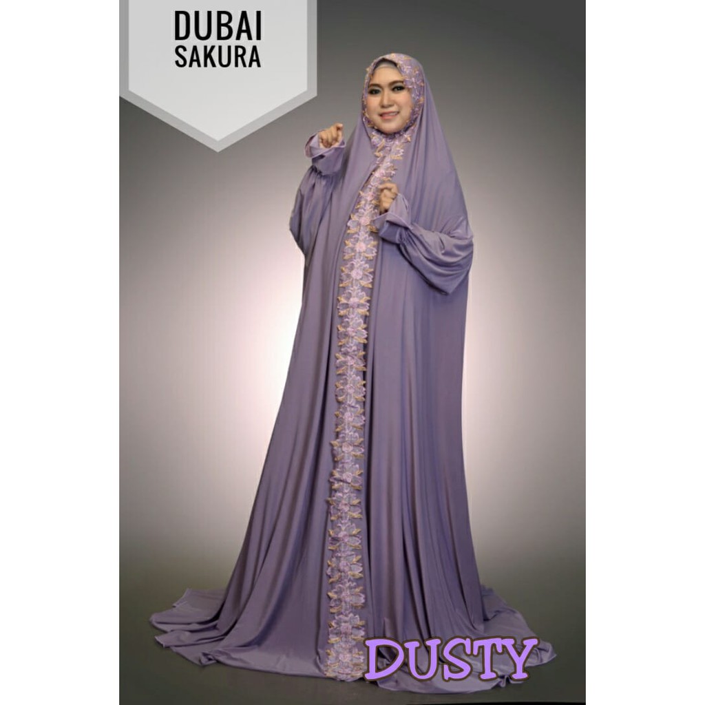 TERBARU MUKENA TERUSAN LANGSUNGAN SUPER JUMBO MUKENAH TERUSAN RENDA DUSTY