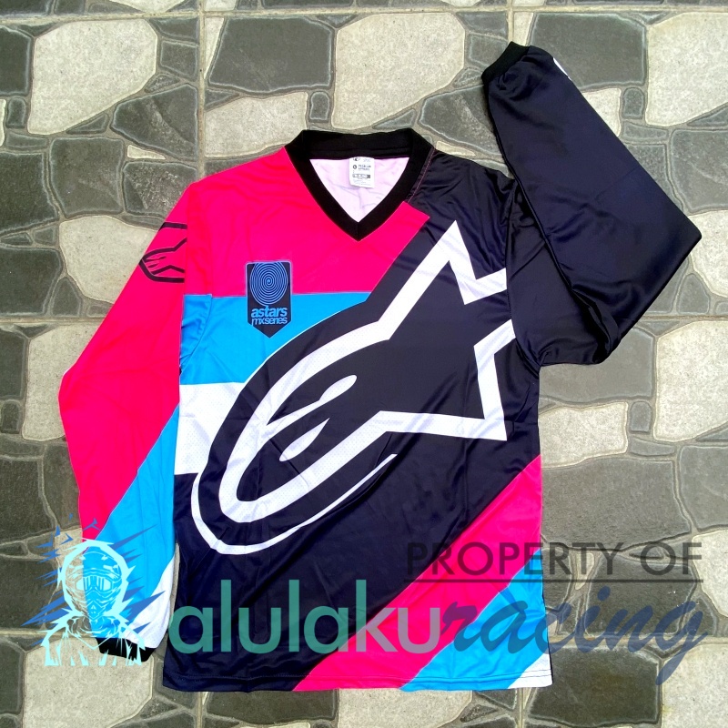 Jersey, Celana, Sarung Tangan &amp; Sepatu Fullprint with Protectors Fullset MX Trail Motocross - Paket Bundling ASCTFG050102-F48