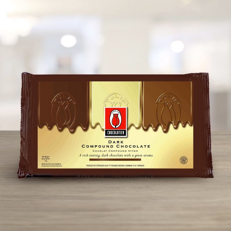 

Tulip dark chocolate compound/Coklat batang Tulip 1kg